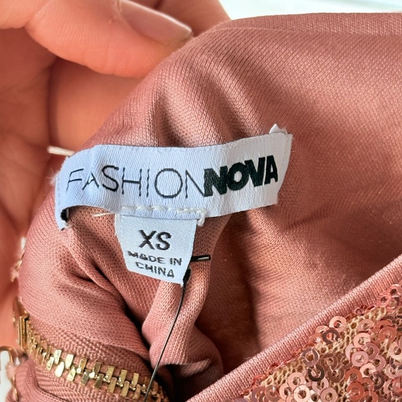 NWT Fashion Nova Pink Sequin Sheath Mini Dress - Picture 7 of 10
